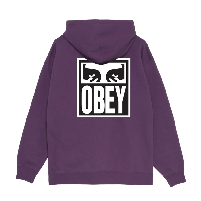 Felpa Obey Eyes Icon Hood Viola su Liquido Store