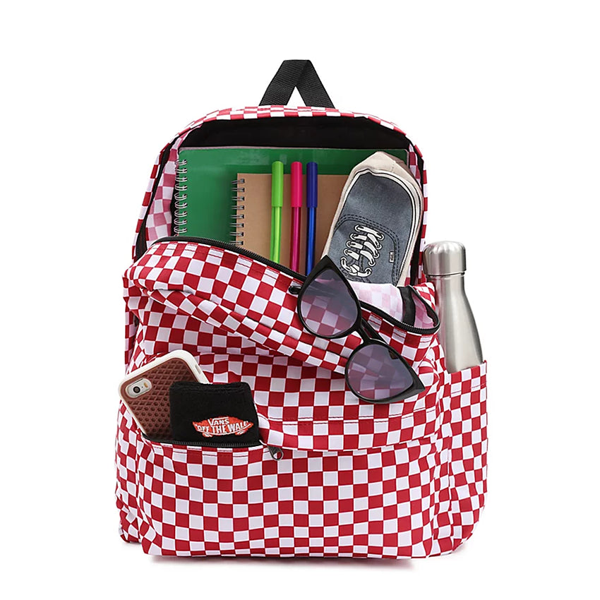 Sac dos Vans Old Skool Checkboard Rouge sur Liquido Store