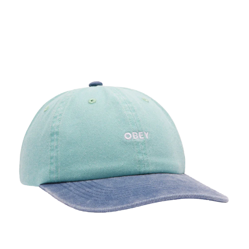 Cappello Obey Pigment 2 Tone Lowercase Cap Verde Acqua