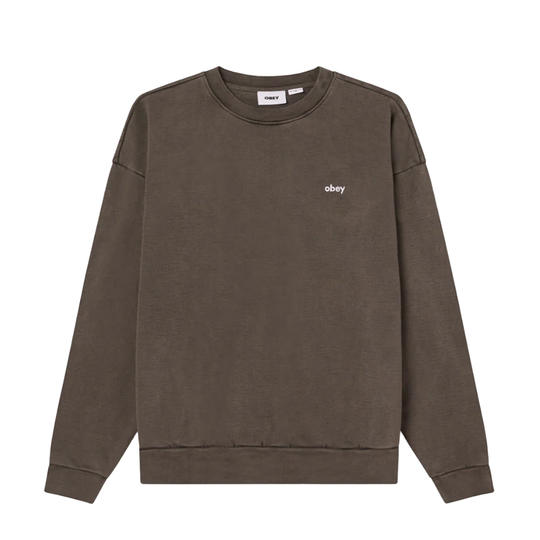 Felpa Obey Lowercase Pigment Crew Fleece Nero