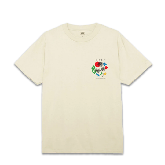 T-Shirt Obey Flowers Papers Scissors Tee Beige