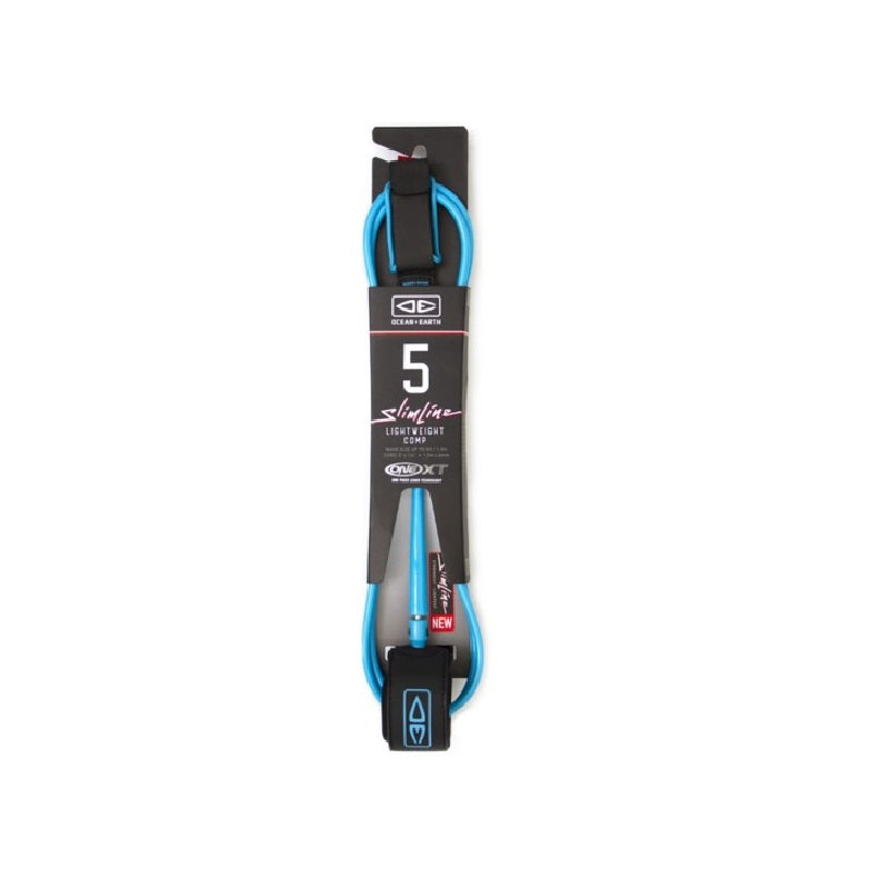 Leash Surf Ocean+Earth One XT Slimeline  Light Comp 5'0" Blue