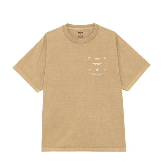 T-Shirt Obey Around The Globe Tee Beige