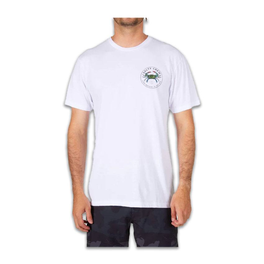 T-Shirt Salty Crew Blue Crabber Premium Tee Bianco