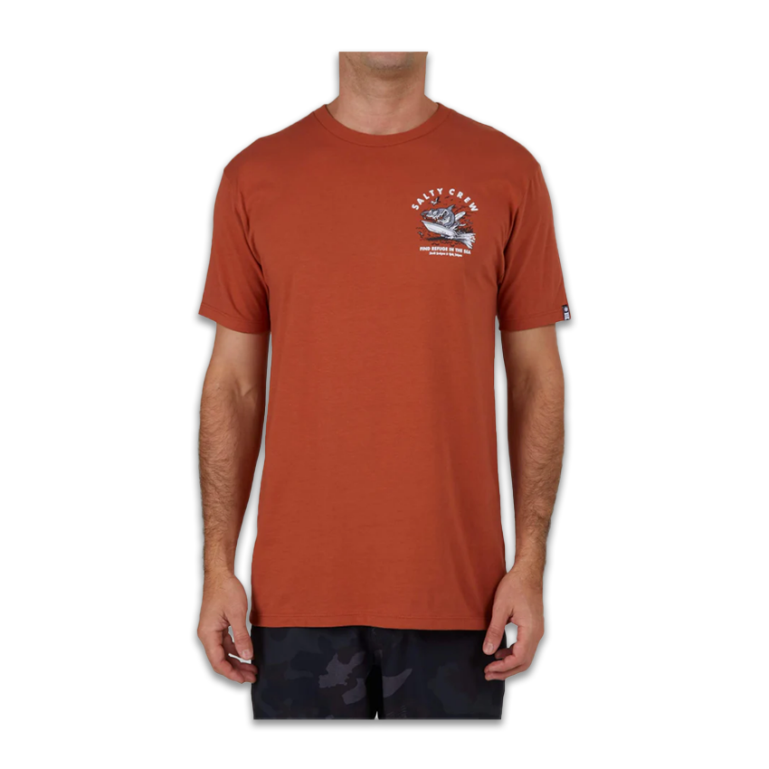 T-Shirt Salty Crew Hot Rod Shark Premium Tee Rosso