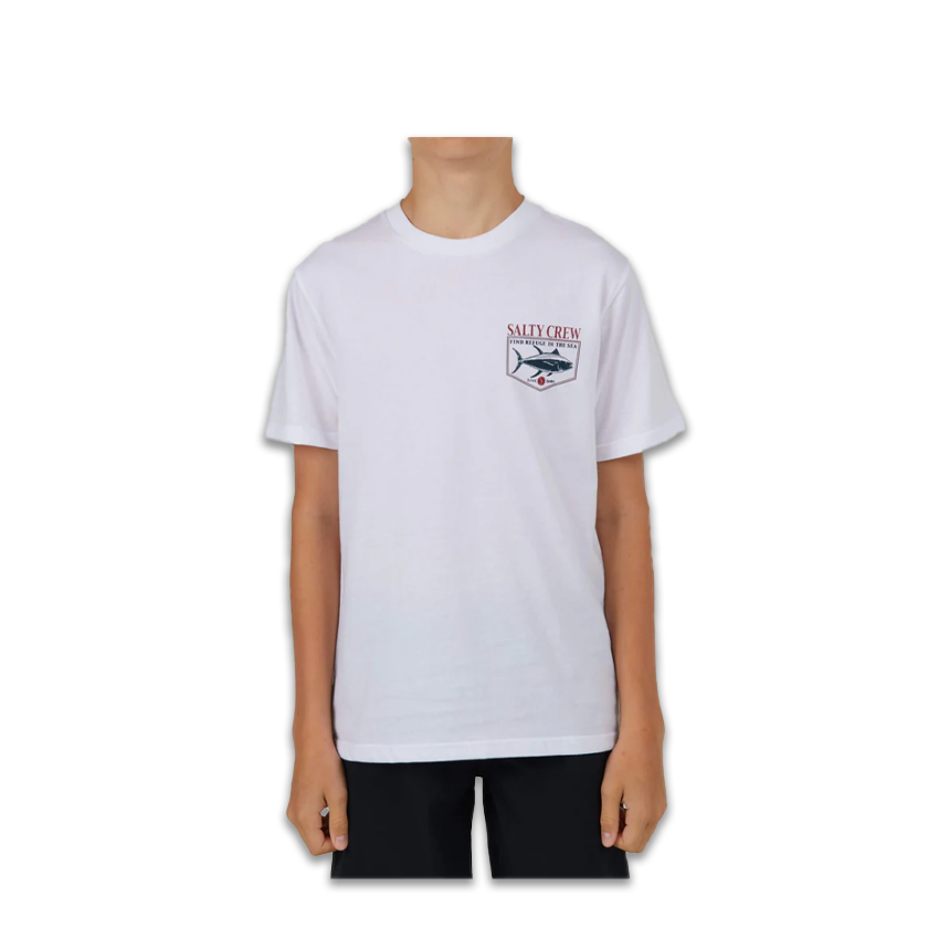 T-Shirt Salty Crew Bambino Angler Tee Bianco