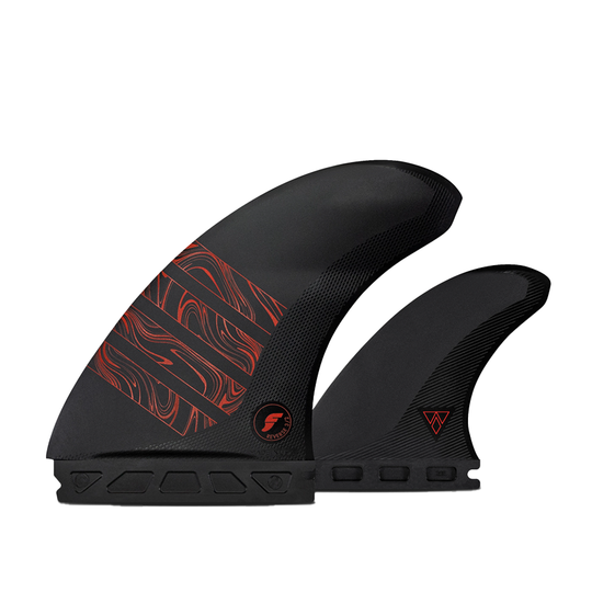Pinne Surf Futures Fin 3/2 Reverse Alpha Series Carbon Nero/Rosso
