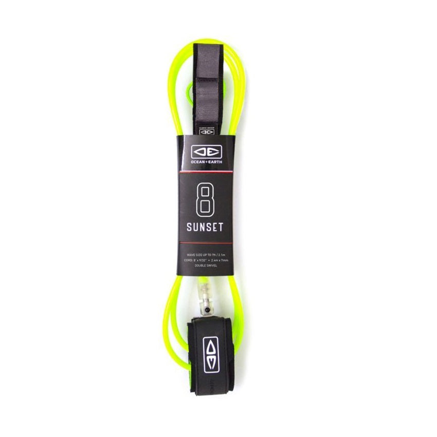 Leash Surf Ocean+Earth Sunset Moulded 8'0" Lime