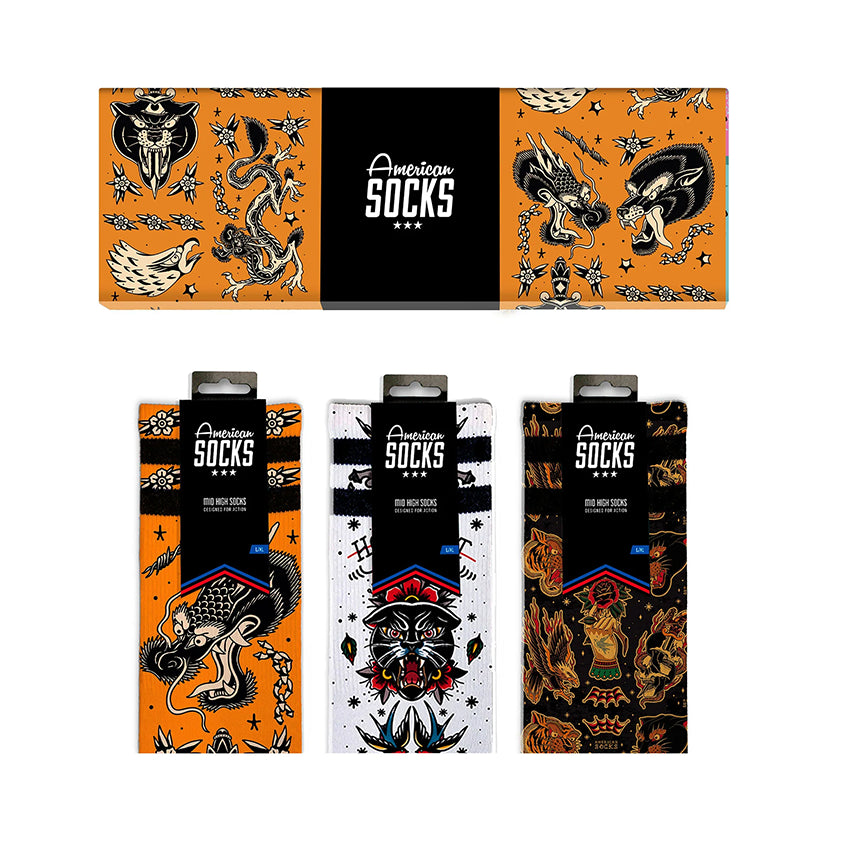 Coffret cadeau chaussettes américaines Calzini Collection Inked