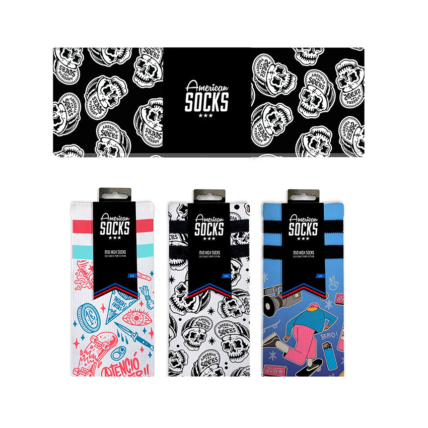 Calzini Coffret Cadeau Chaussettes Américaines Collection Skater