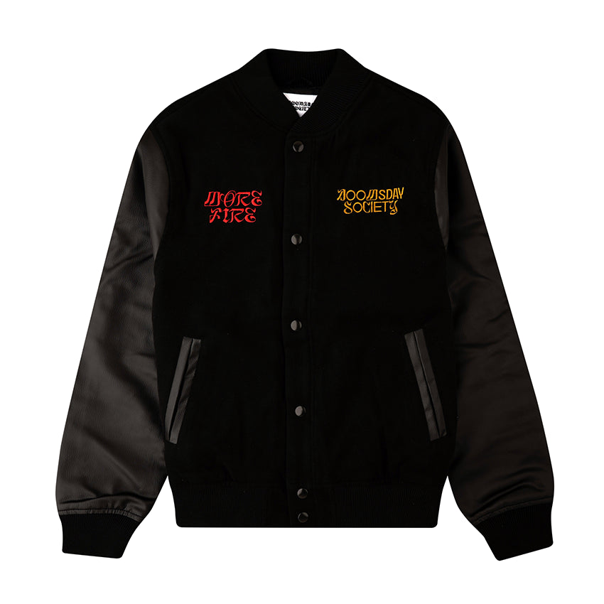 Giacchetto Doomsday More Fire Varsity Jacket Nero