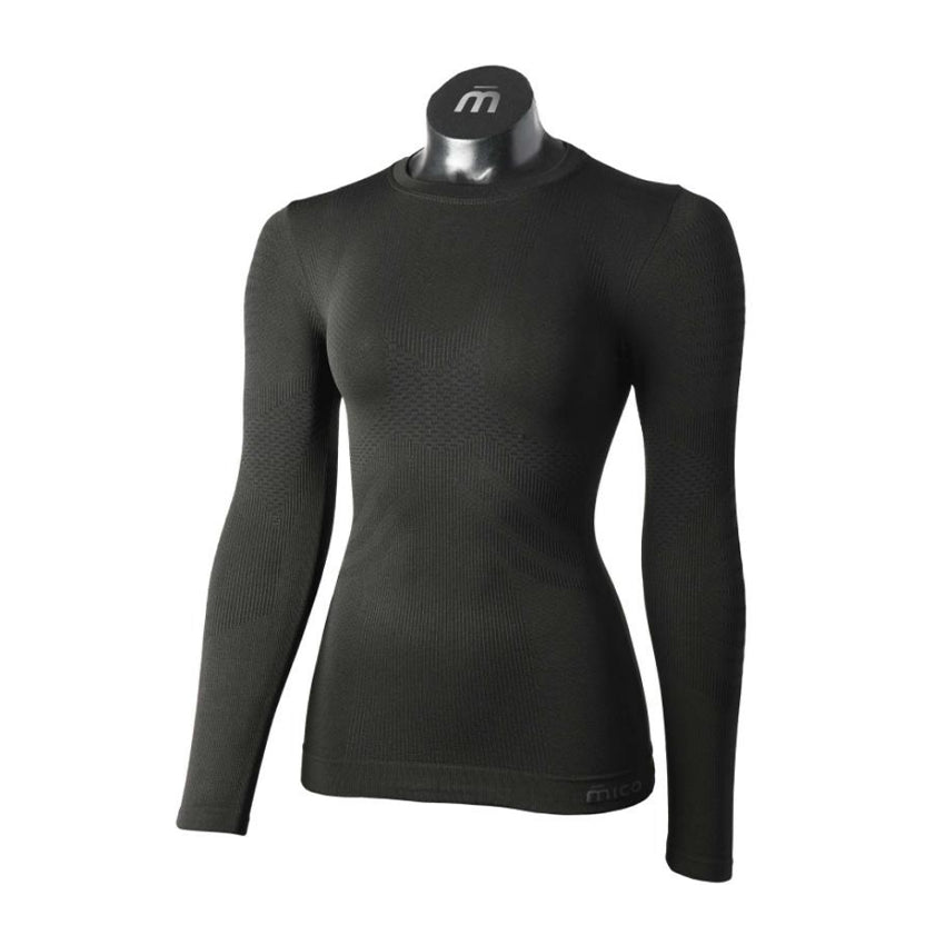 Superthermo Mico Thermoshirt mit Rundhalsausschnitt, Schwarz