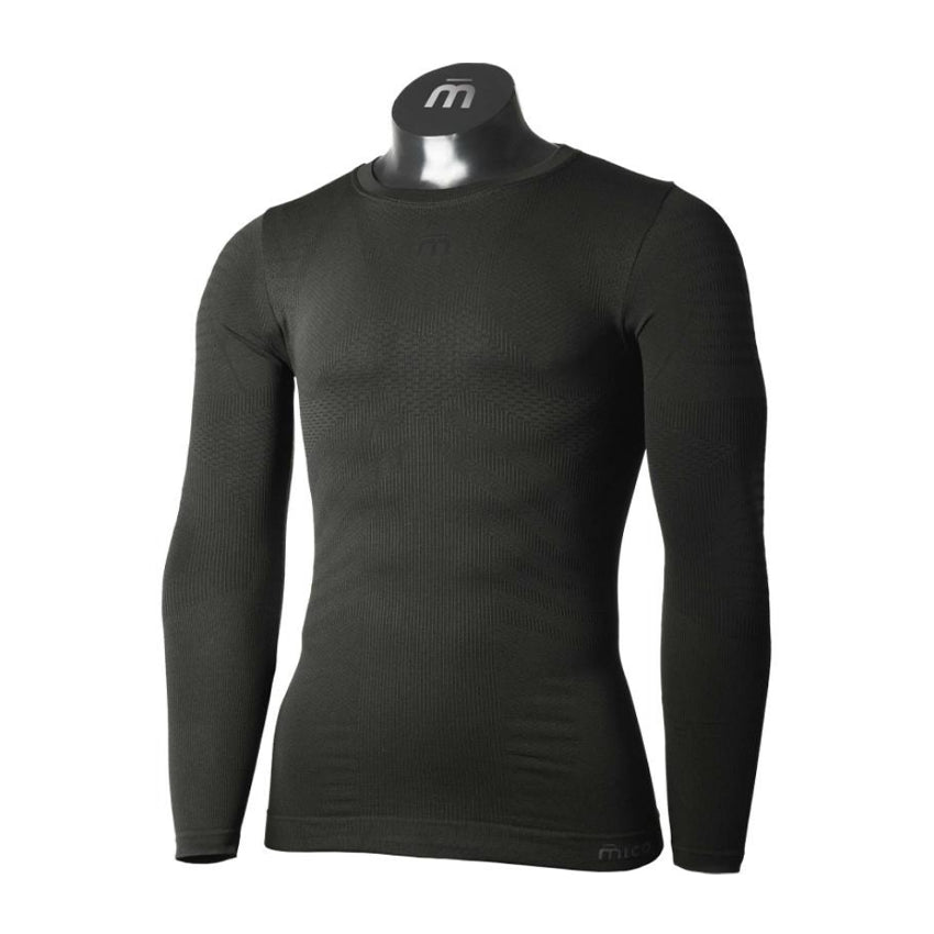 Superthermo Mico Thermoshirt mit Rundhalsausschnitt, Schwarz