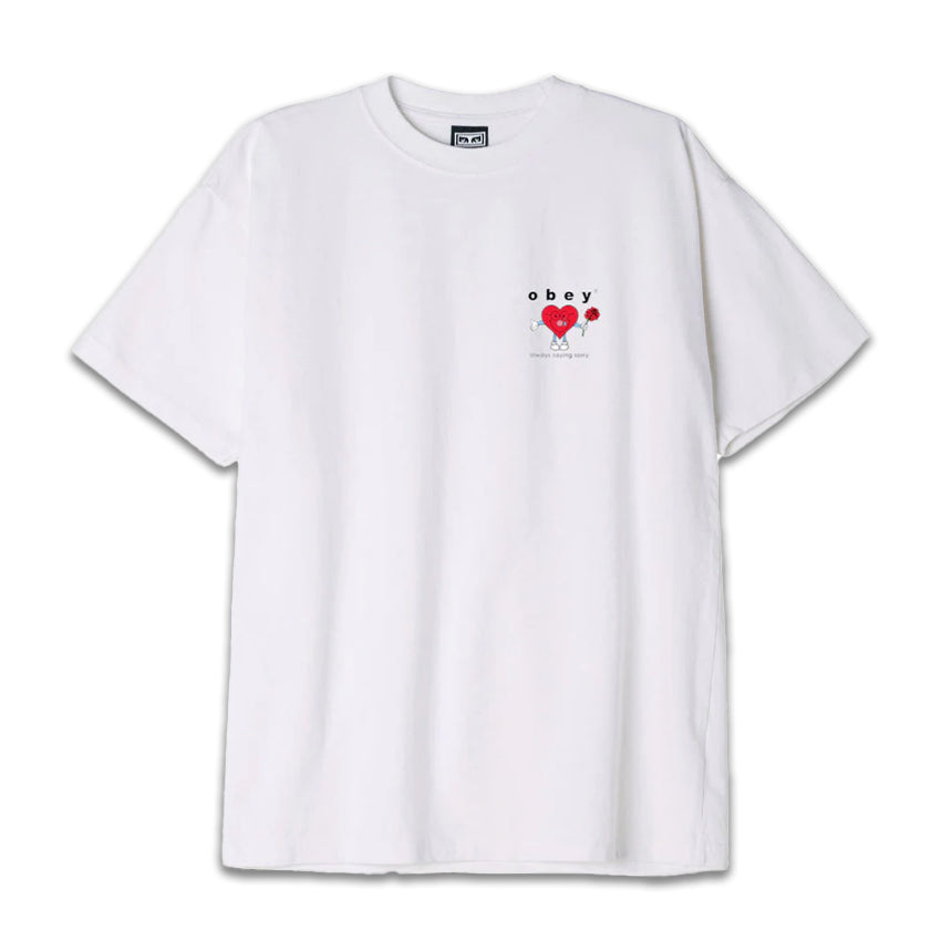 T-Shirt Obey disant toujours désolé Tee Bianco
