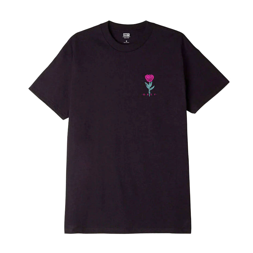 T-Shirt Obey Barbwire Flower Tee Nero