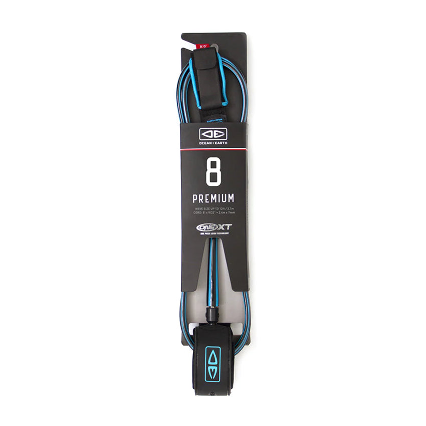 Leash Surf Ocean & Earth Premium Comp One XT 8' Blu