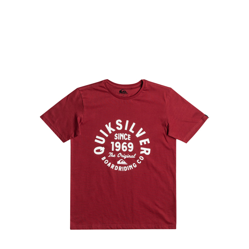 T-Shirt Quiksilver Bambino Circled Script Tee Rosso
