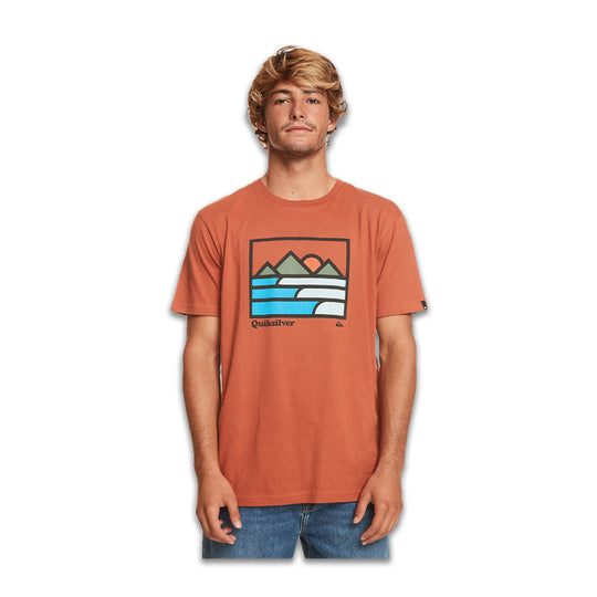 T-Shirt Quiksilver Landscape Line Tee Ruggine