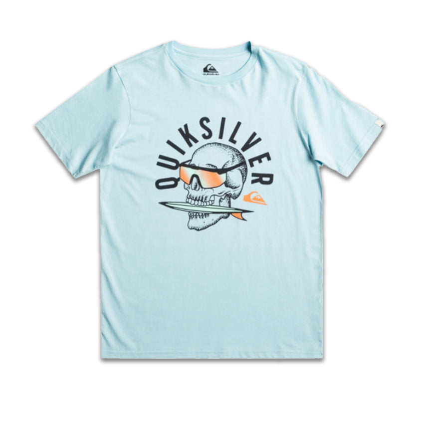 T-Shirt Quiksilver Bambino Rockin Skull Celeste