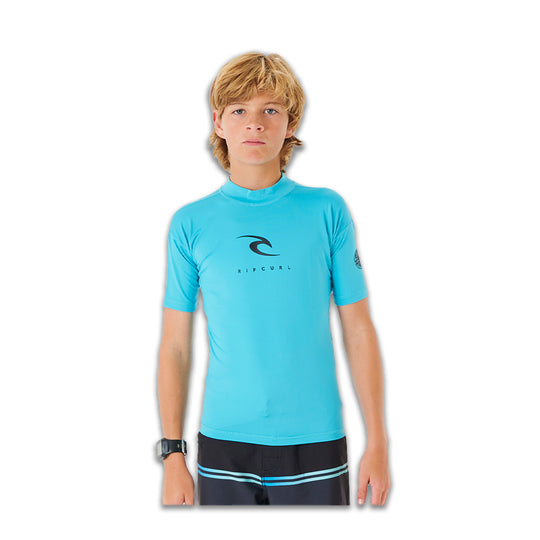 Lycra Surf Rip Curl Bambino Corps SS Rush Vest Blu