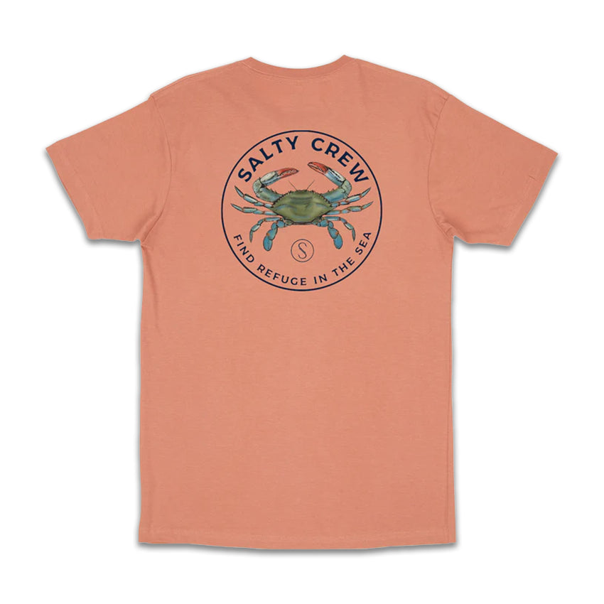 T-Shirt Salty Crew Bleu Crabber Rosa