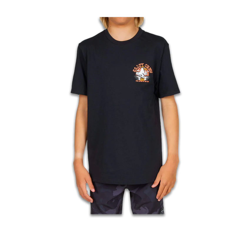 T-Shirt Salty Crew Bambino Gone Fishing Tee Nero