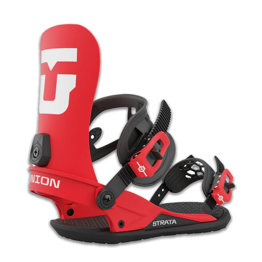 Fixations de snowboard Union Strata Binding rouge