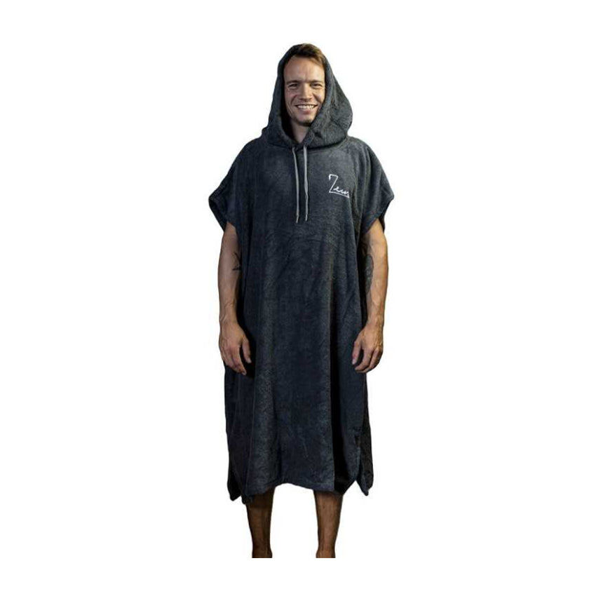 Poncho noir à logo Zeus