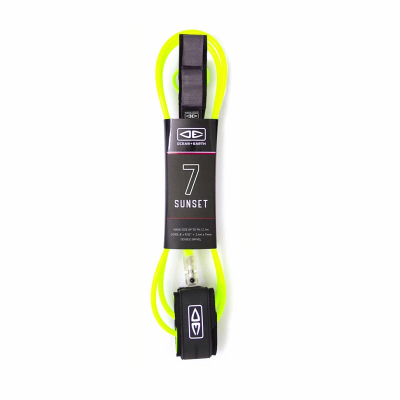 Leash Surf Ocean+Earth Sunset Moulded 7'0" Lime