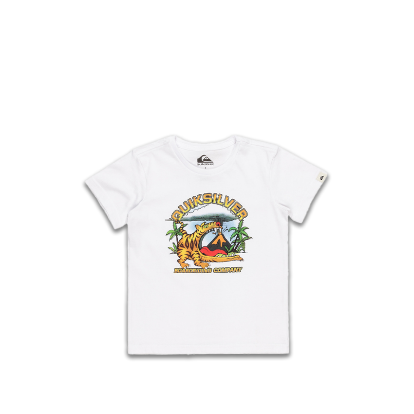 T-Shirt Quiksilver Bambino Barking Tiger Tee Bianco
