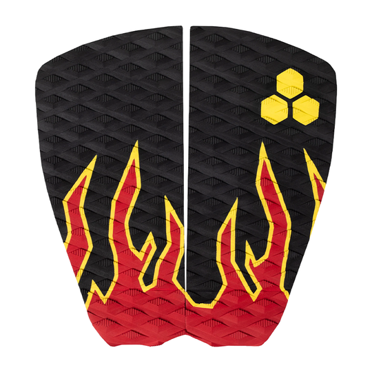 Pad Surf Channel Island Dane Reynolds Flat Tail 2pz. Pad Nero/Flame