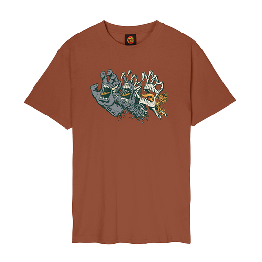 T-Shirt Santa Cruz Evolved Hand Tee Marrone