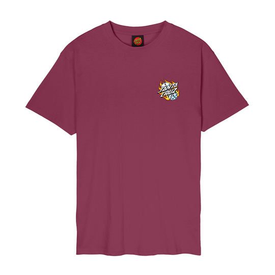 T-Shirt Santa Cruz Flaming Dice Dot Tee Bordeaux