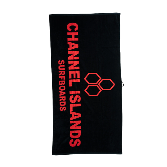 Telo Mare Channel Island Beach Towel Nero/Rosso