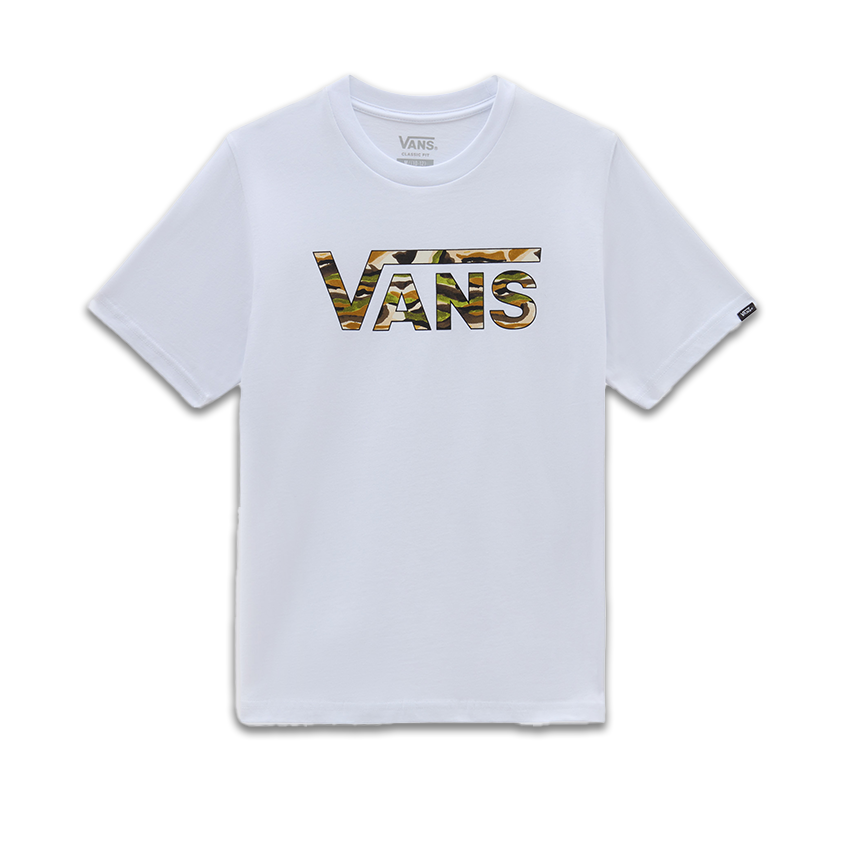 T-Shirt Vans Bambino Classic Logo Fill Tee Bianco