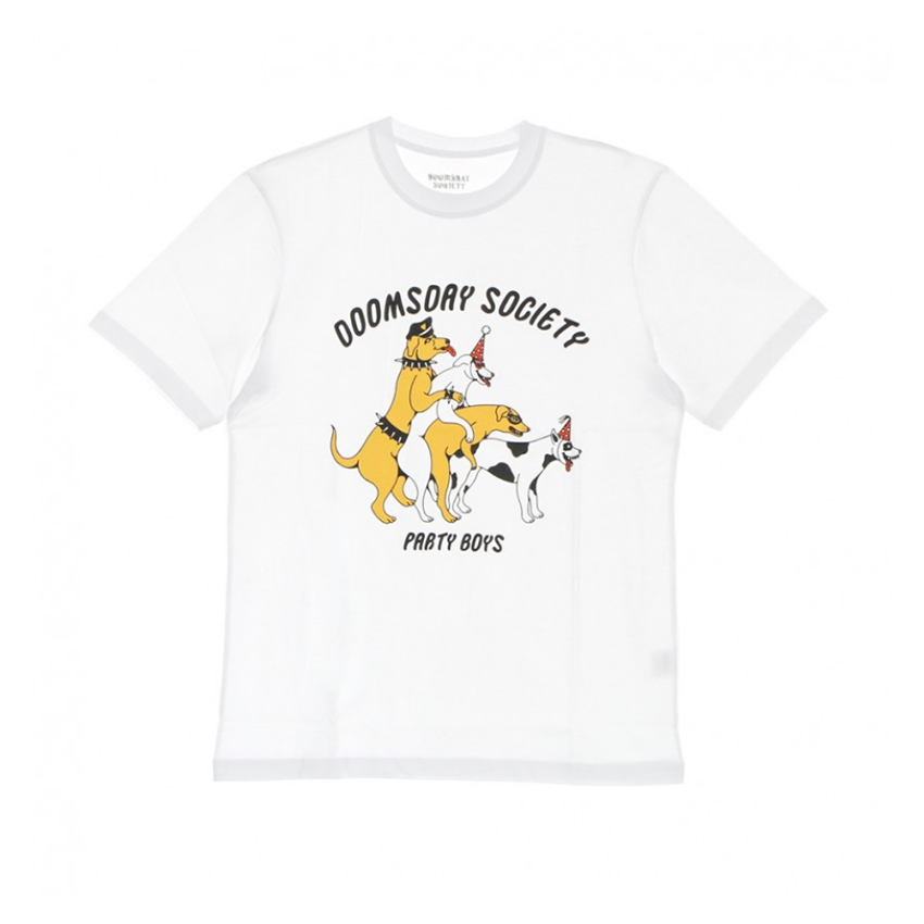 T-Shirt Doomsday Party Boys Blanc