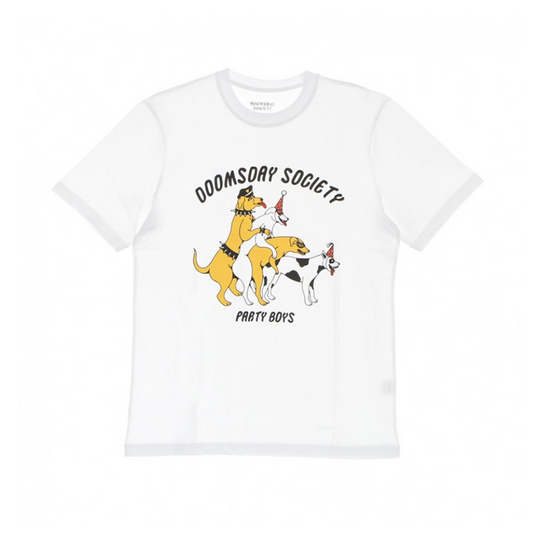 T-Shirt Doomsday Party Boys Bianco