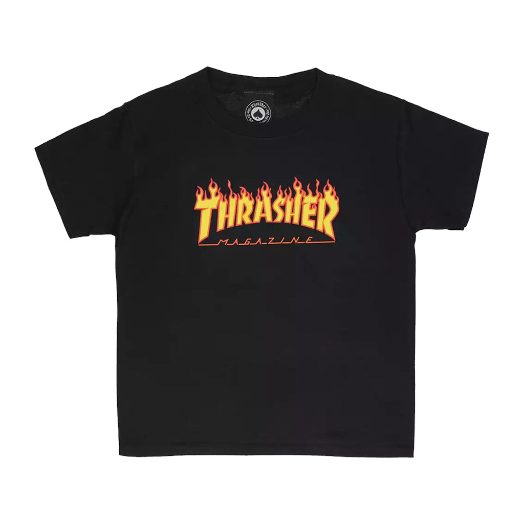 T-shirt Thrasher Bambino Flame Nero