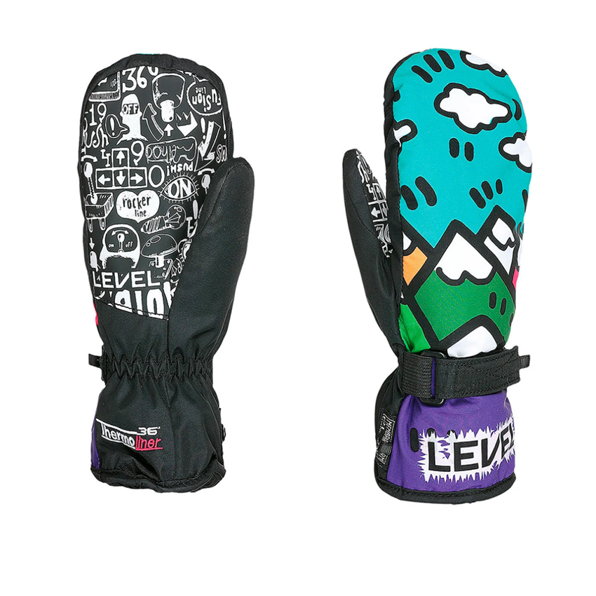 Moffola Snow Level Junior Mitt Multi Purple