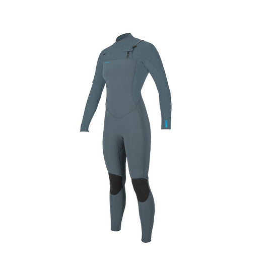 O'Neill Women's Hyperfreak 4/3+mm Chest Zip Light Blue Wetsuit