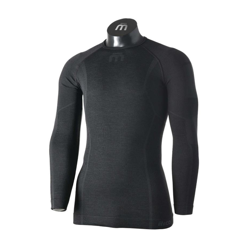 Superthermo Mico Thermoshirt mit Rundhalsausschnitt, Schwarz