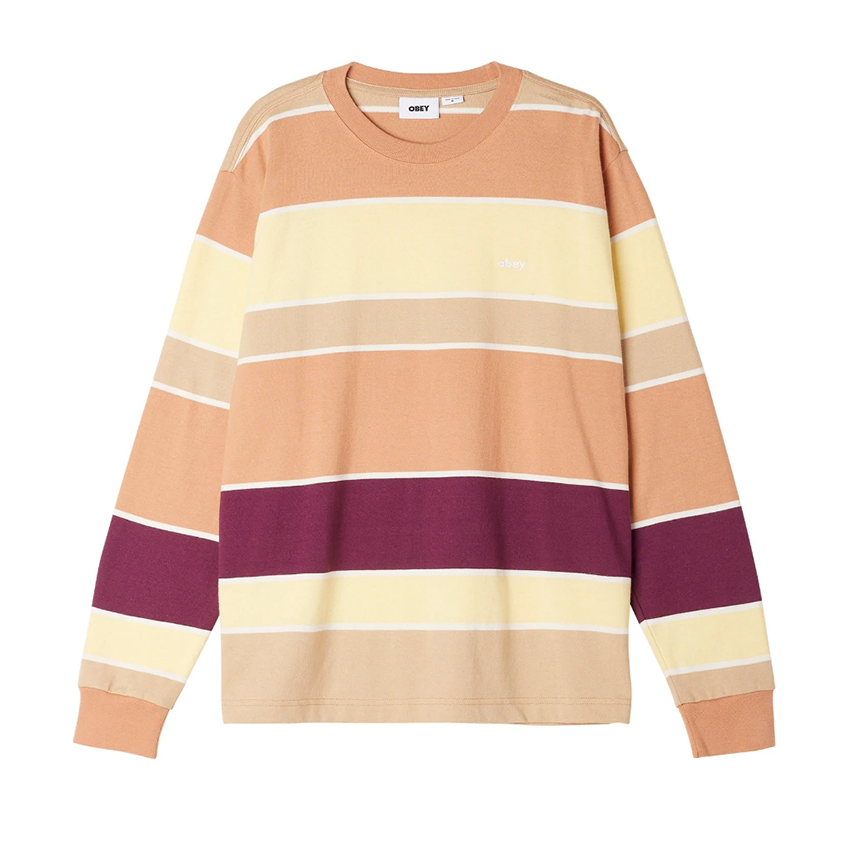 T-Shirt Obey Nationale Stripe LS Beige