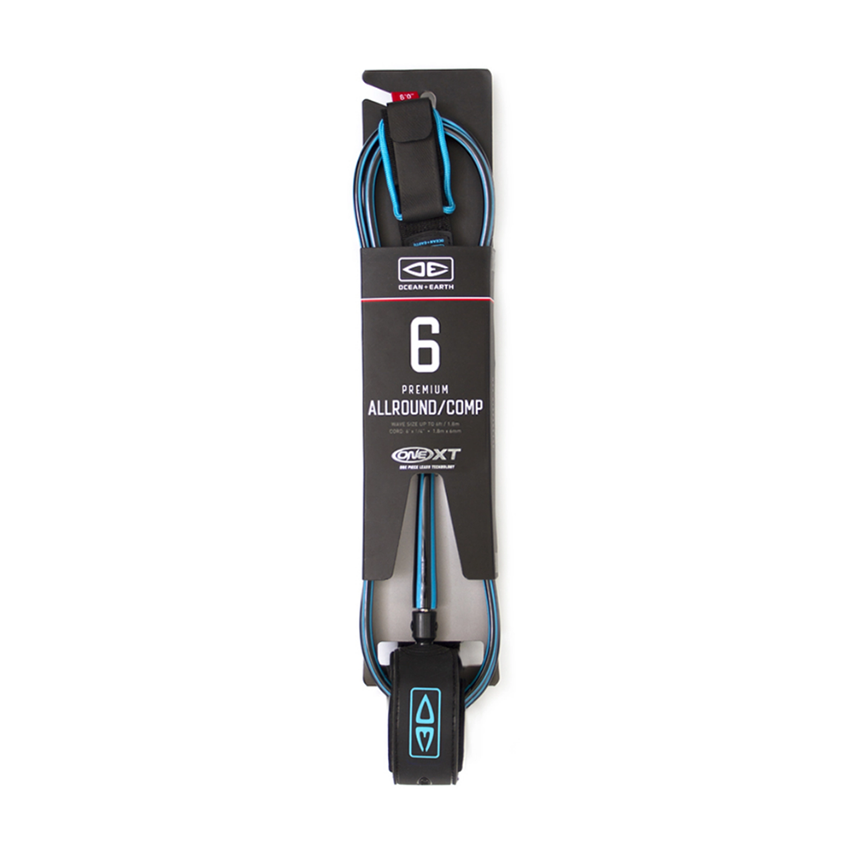 Leash Surf Ocean & Earth Allround Comp One XT 6' Nero/Blu