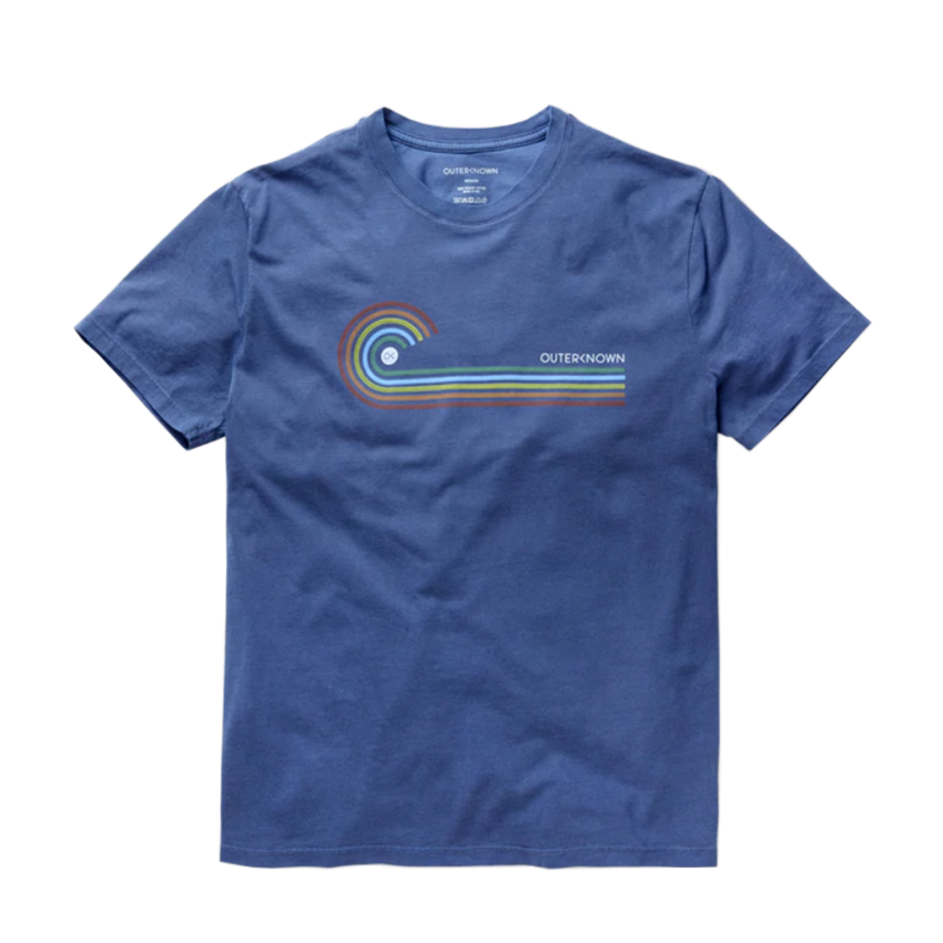T-Shirt Outerknow Rainbow Wave Blau