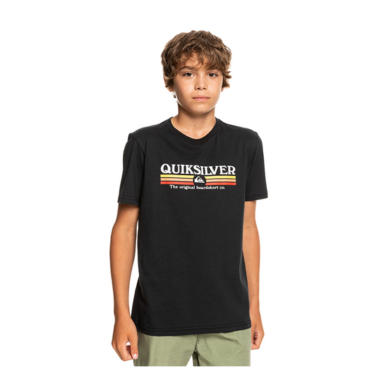 T-Shirt Quiksilver Jr Lined Up Black
