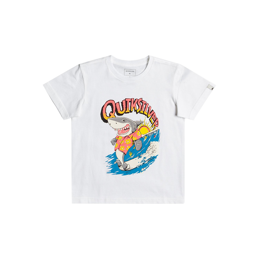 T.Shirt Quiksilver Jr Shark Smile Bianco