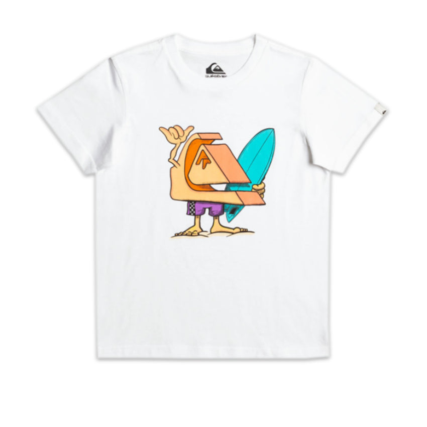 T-Shirt Quiksilver Surf Buddy Young Bianco