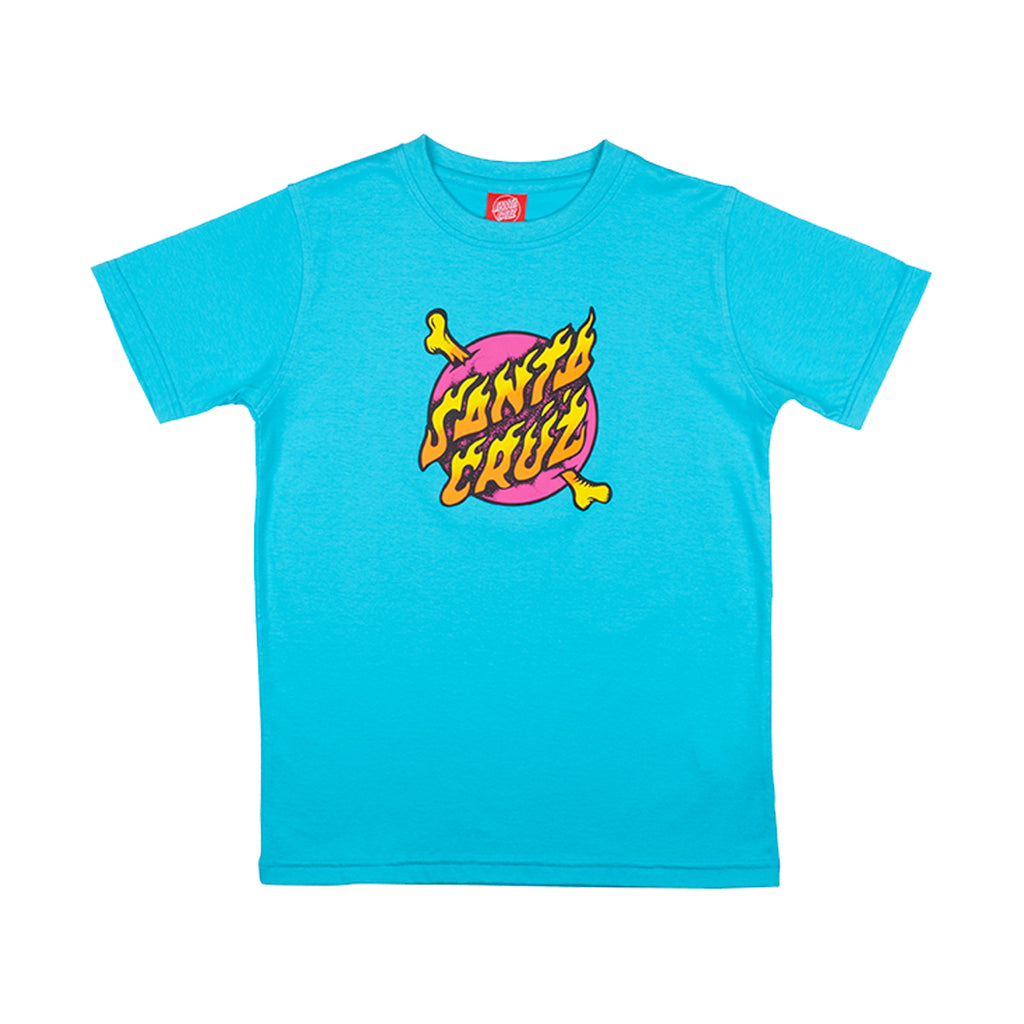 T-Shirt Santa Cruz Bambino Crossbone Dot Celeste