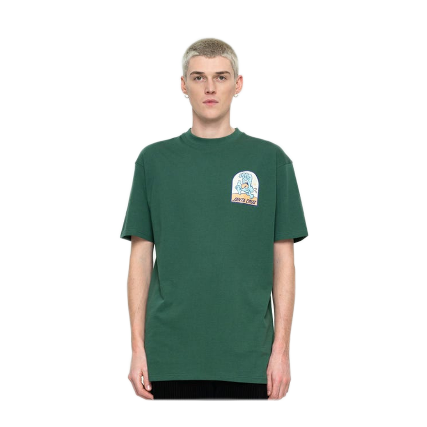 T-Shirt Santa Cruz Beach Bum Hand Scene Verde