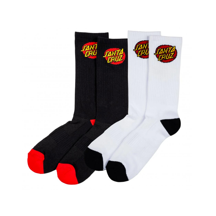 Santa Cruz Classic Dot Socken 2P Weiß/Schwarz